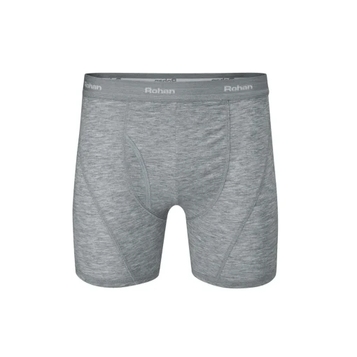 Men'S Aether Boxers With Fly Opening Mid Grey Marl