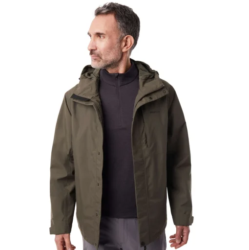 Men'S Brecon Waterproof Jacket Dark Olive Brown