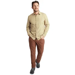 Men'S Coast Long Sleeve Shirt Stone/Citrus Check