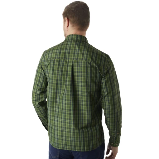 Men'S Coast Long Sleeve Shirt Highland Green Check