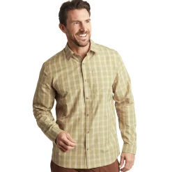 Men'S Coast Long Sleeve Shirt Stone/Citrus Check