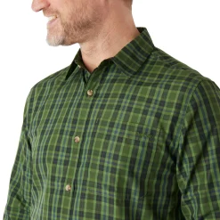 Men'S Coast Long Sleeve Shirt Highland Green Check