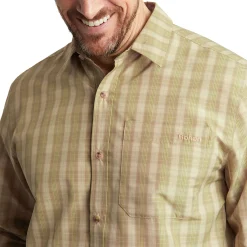 Men'S Coast Long Sleeve Shirt Stone/Citrus Check