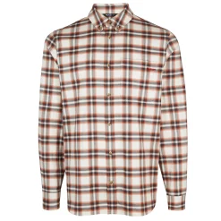 Men'S Dover Long Sleeve Shirt Ecru/Red Check