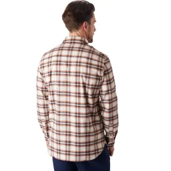 Men'S Dover Long Sleeve Shirt Ecru/Red Check