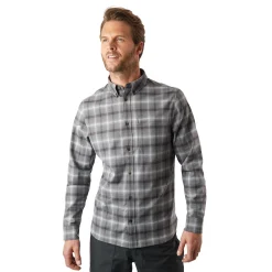 Men'S Dover Long Sleeve Shirt Grey Rock Check