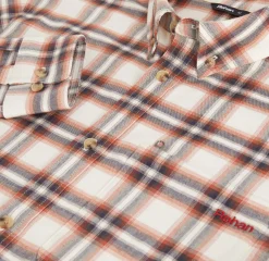 Men'S Dover Long Sleeve Shirt Ecru/Red Check