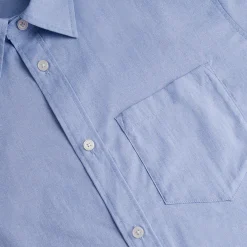 Men'S Finchley Short Sleeve Shirt Ridge Blue Oxford