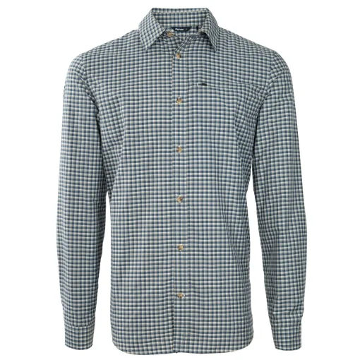 Men'S Firth Long Sleeve Shirt Marine Blue Gingham