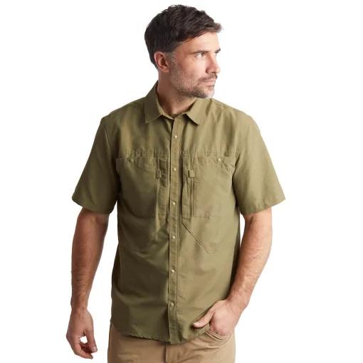 Men'S Frontier Short Sleeve Shirt Umber Green