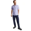 Men'S Isle Short Sleeve Shirt Eclipse Blue Gingham