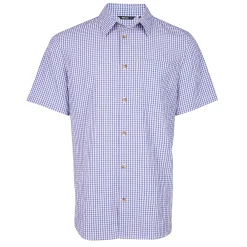 Men'S Isle Short Sleeve Shirt Eclipse Blue Gingham