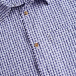 Men'S Isle Short Sleeve Shirt Eclipse Blue Gingham