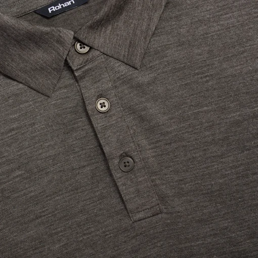 Men'S Merino Cool Short Sleeve Polo Dark Olive Brown Marl