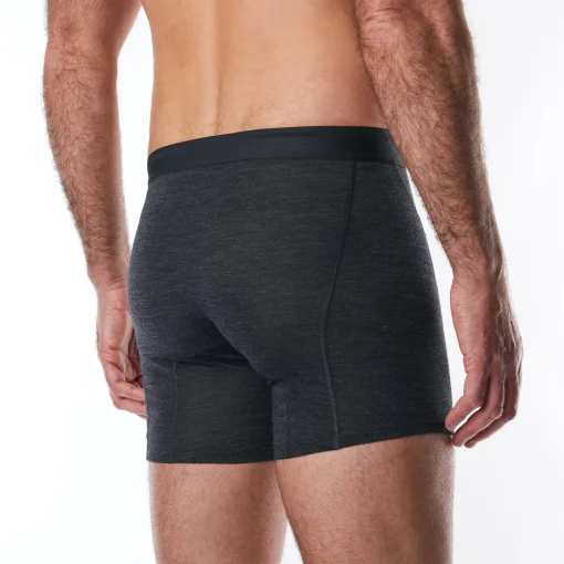 Men'S Merino Union 150 Boxers Dark Charcoal Marl