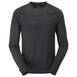 Men'S Merino Union 150 Crew Dark Charcoal Marl