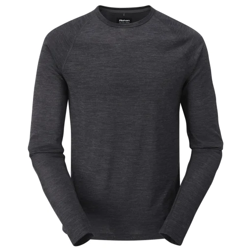 Men'S Merino Union 150 Crew Dark Charcoal Marl