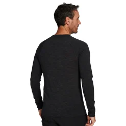 Men'S Merino Union 150 Crew Dark Charcoal Marl