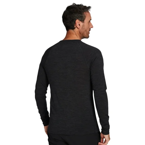 Men'S Merino Union 150 Crew Dark Charcoal Marl