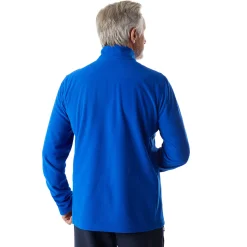 Men'S Microgrid Zip Neck Top Ridge Blue