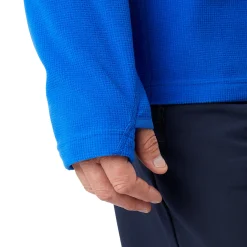 Men'S Microgrid Zip Neck Top Ridge Blue