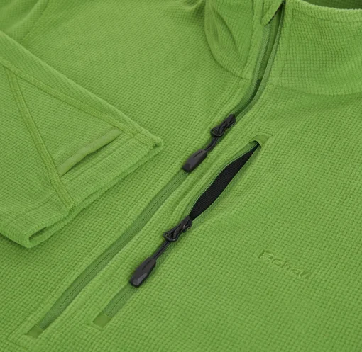 Men'S Microgrid Zip Neck Top Alpine Green