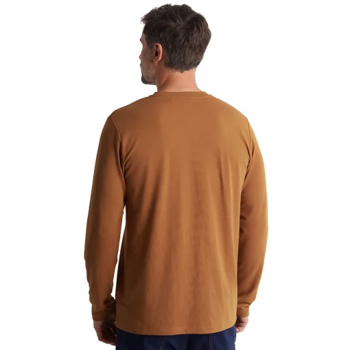 Men'S Newlyn Henley Long Sleeve Top Desert Ochre