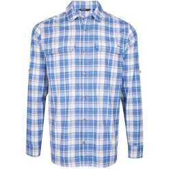 Men'S Pennine Long Sleeve Shirt Ecru/Island Blue Check
