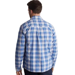 Men'S Pennine Long Sleeve Shirt Ecru/Island Blue Check