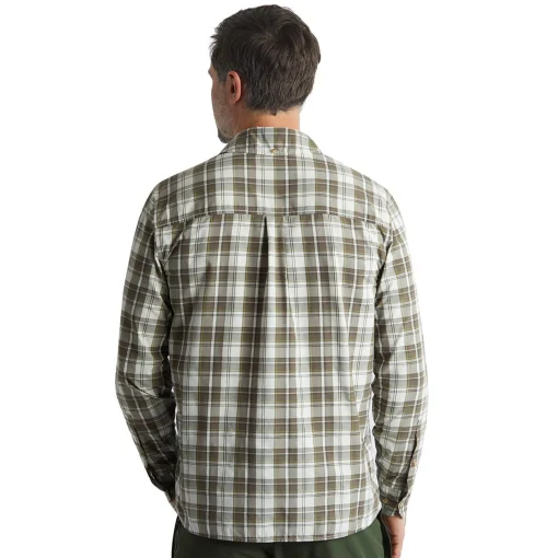 Men'S Pennine Long Sleeve Shirt Ecru/Dark Olive Check