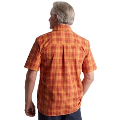Men'S Pennine Short Sleeve Shirt Sunset Orange/Red Check
