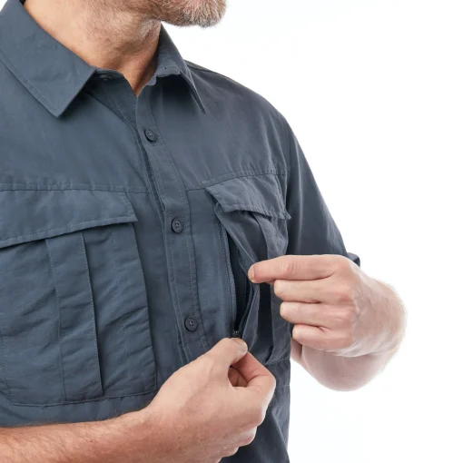 Men'S Pioneer Short Sleeve Shirt Blue Shadow