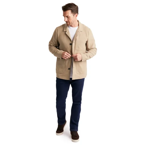 Men'S Porto Linen Jacket Stone