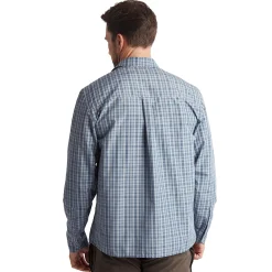 Men'S Portreath Long Sleeve Shirt Shadow Blue Check