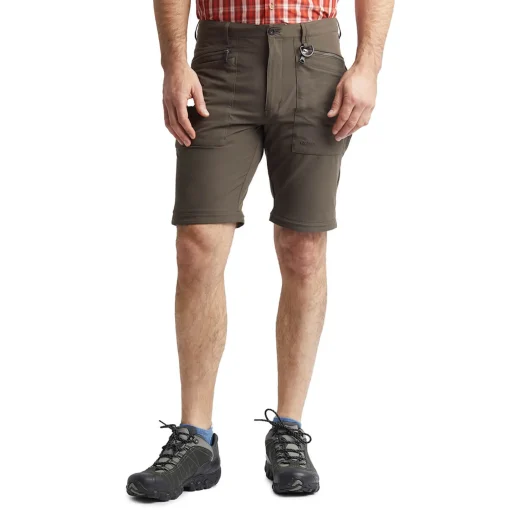 Men'S Stretch Bags Convertible Trousers Dark Olive Brown