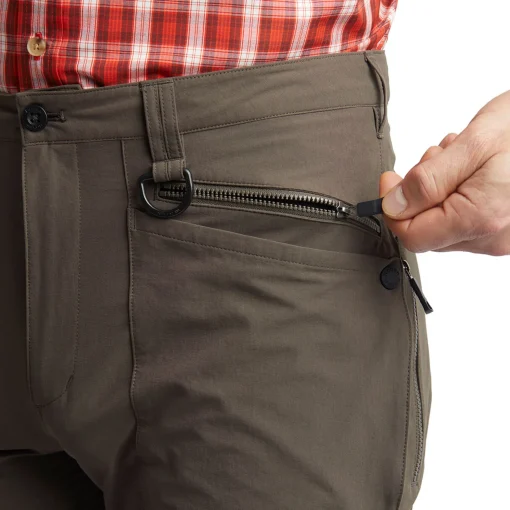 Men'S Stretch Bags Convertible Trousers Dark Olive Brown