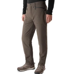 Men'S Winter Stretch Bags Trousers Dark Olive Brown