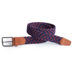 Men'S Woven Stretch Belt Blue/Coast Red