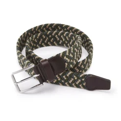 Men'S Woven Stretch Belt Khaki Green/Dune