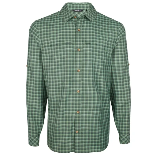 Men'S Zenith Long Sleeve Shirt Flint Green Check