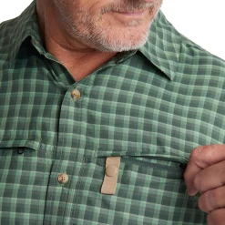 Men'S Zenith Long Sleeve Shirt Flint Green Check
