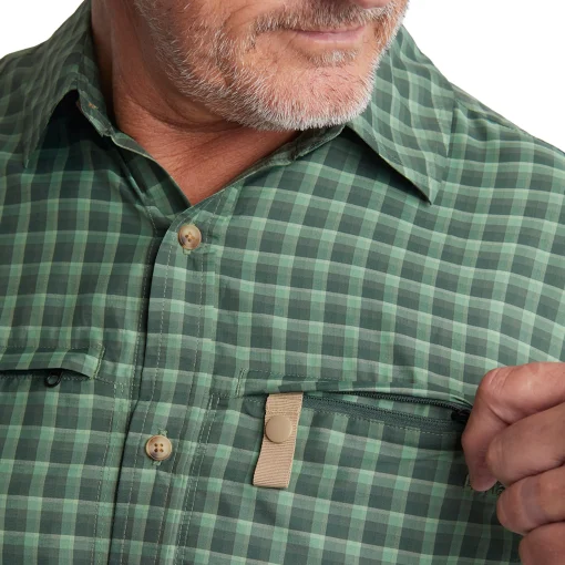 Men'S Zenith Long Sleeve Shirt Flint Green Check