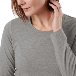 Women'S Basis Long Sleeve T Mid Grey Marl