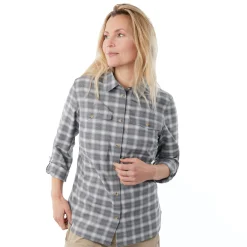Women'S Bay Long Sleeve Shirt Grey Rock Check