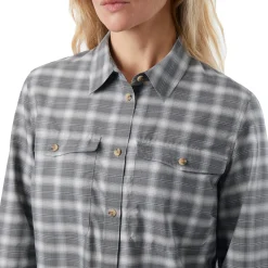 Women'S Bay Long Sleeve Shirt Grey Rock Check