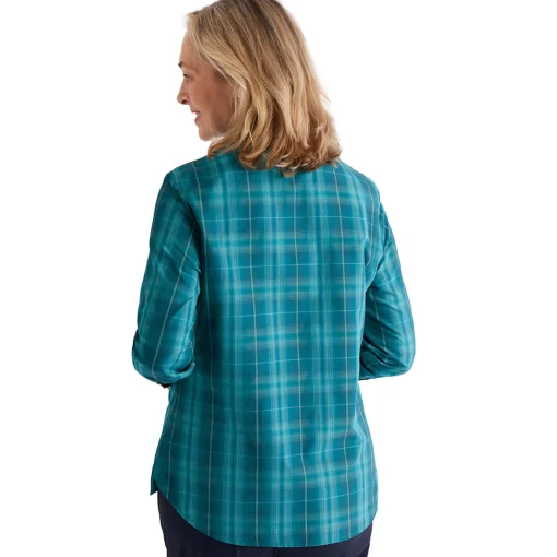 Women'S Coast Long Sleeve Shirt Deep Teal/Cove Check
