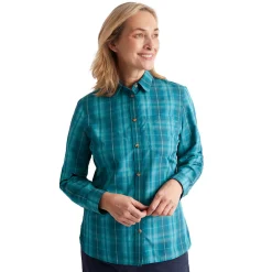 Women'S Coast Long Sleeve Shirt Deep Teal/Cove Check