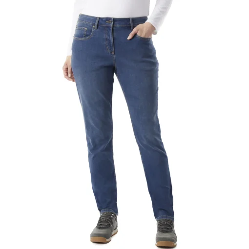 Women'S Flex Tapered Fit Stretch Jeans In Mid Denim