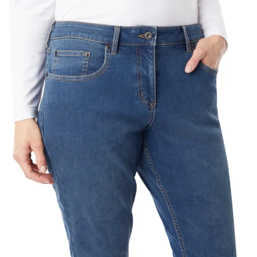 Women'S Flex Tapered Fit Stretch Jeans In Mid Denim