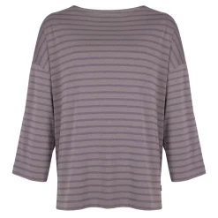 Women'S Harbour Sleeve Top Mauve Grey Marl Stripe